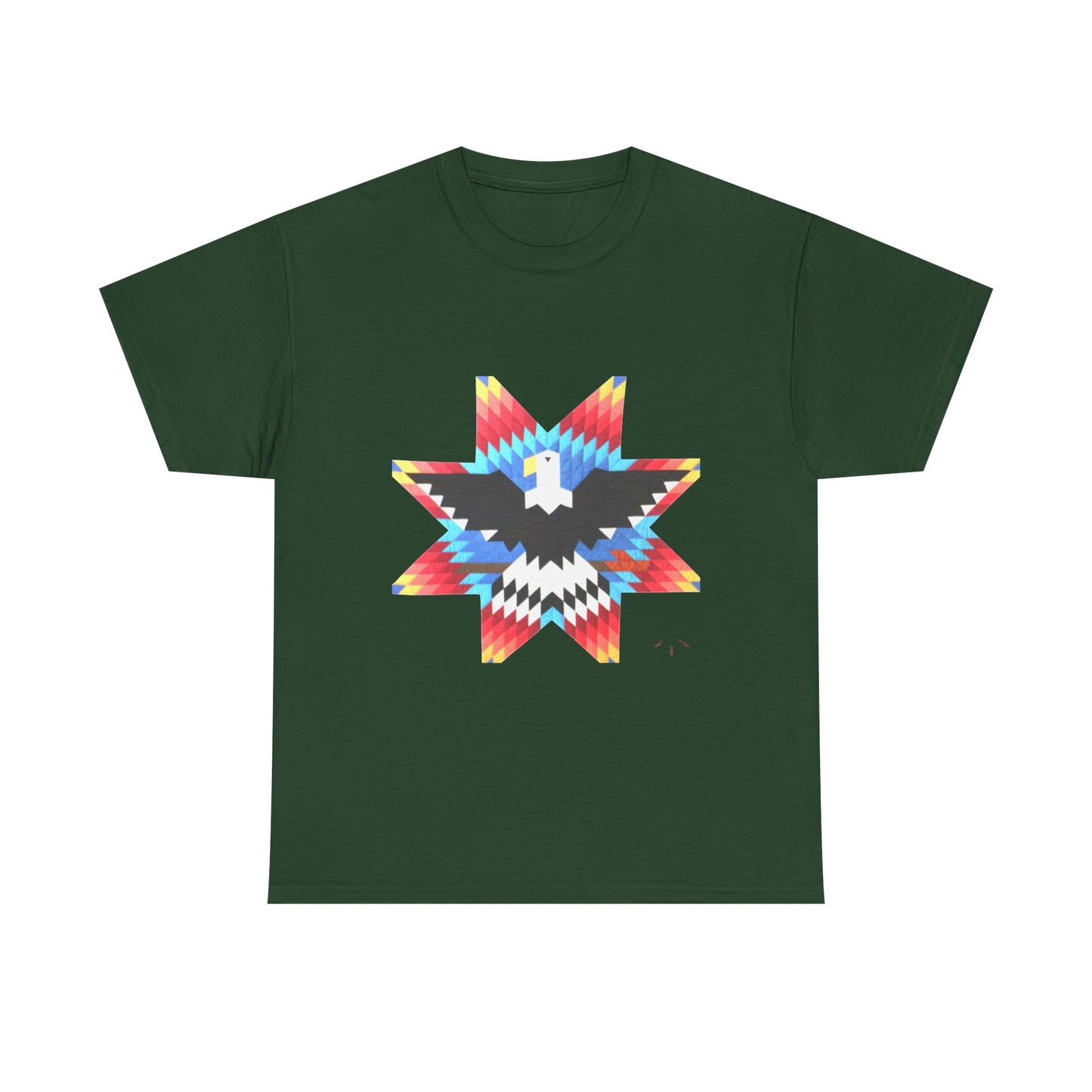 T-Shirt — Colorful Native Star Eagle Graphic Tee (Front Eagle Star, Back Crossed Arrows)