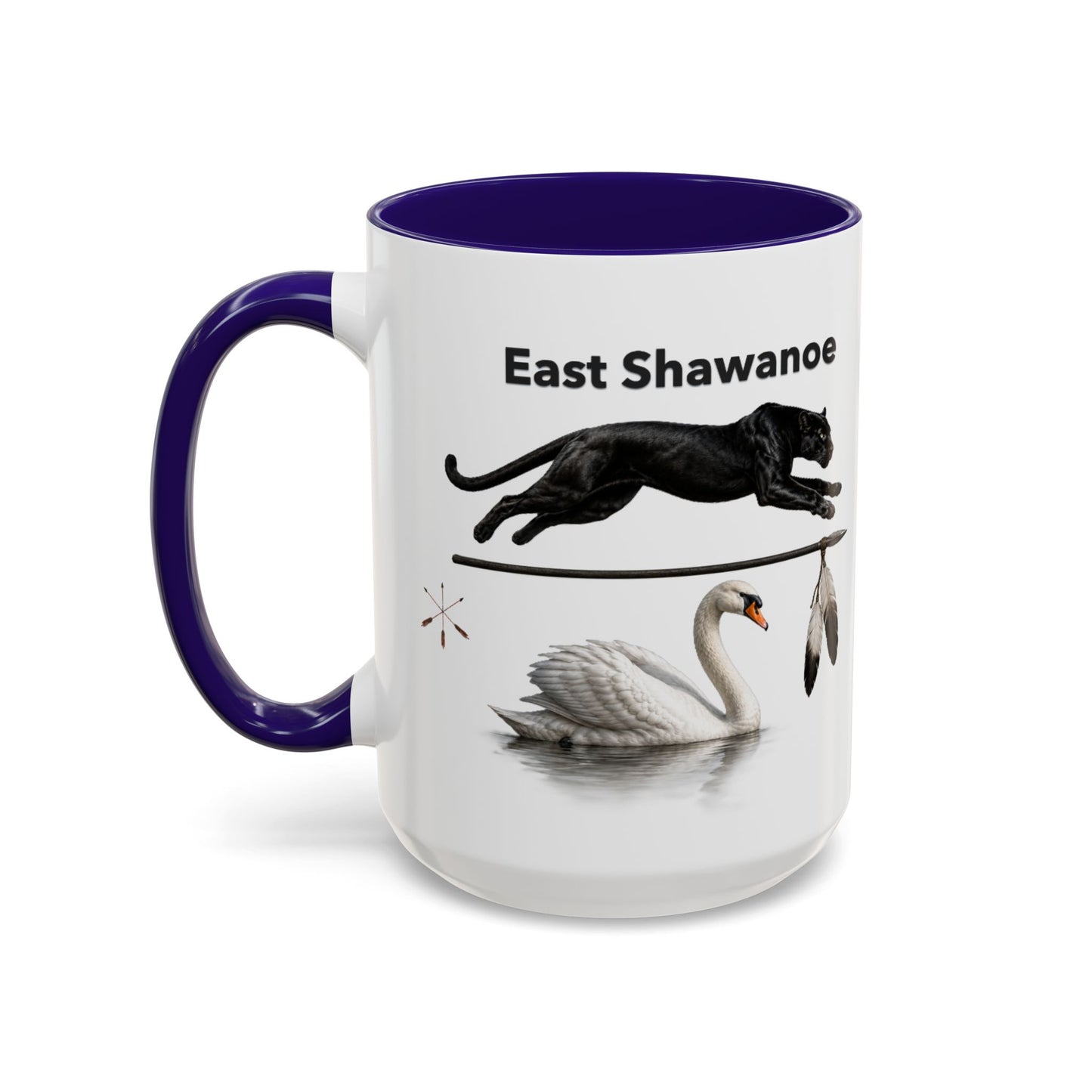Shawnee East Shawanoe Mascot Panther & Swan Coffee Mug (11oz/15oz)
