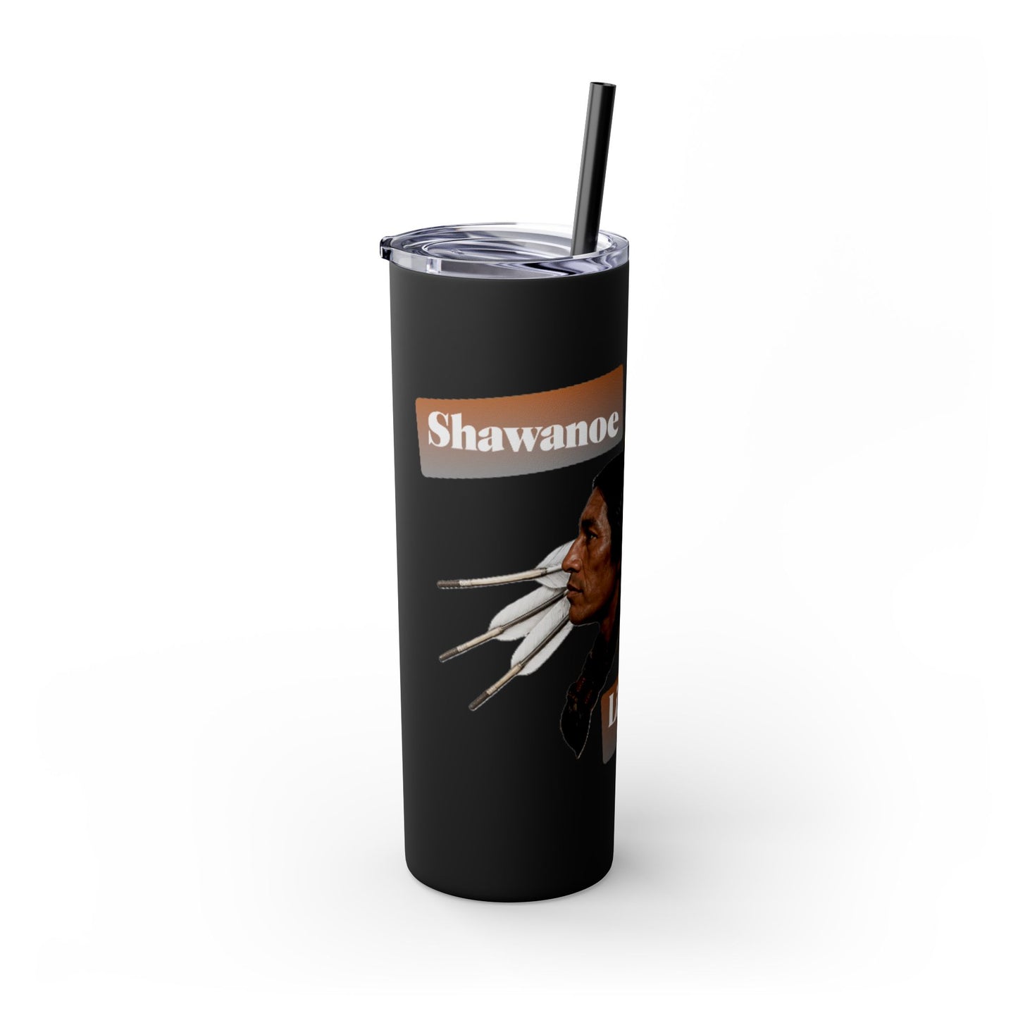 Shawnee Absentee Skinny Tumbler with Straw, 20oz