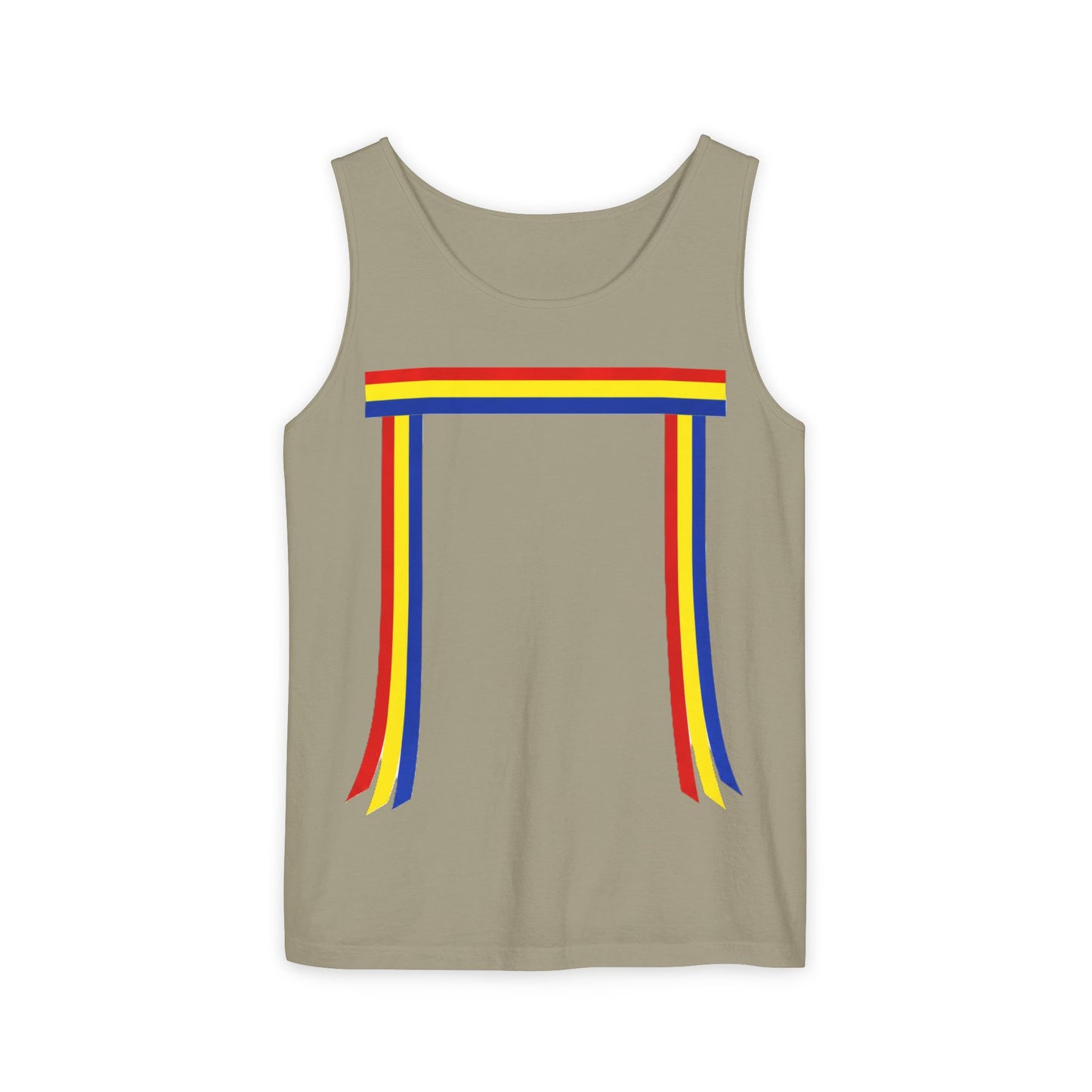Blue Ribbon Shirt inpired Tank Top — Minimal Rainbow Ribbon Graphic