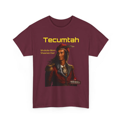 Tecumtah Native American Portrait T‑Shirt — Mvskoke Mom/Shawnee Dad Heritage Tee