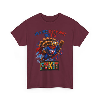 Turkey Superhero "It's a Bird! It's a Plane! No It's" with Arrow Back Print