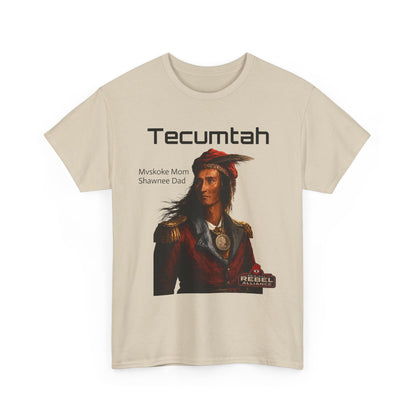 Tecumtah Native American Portrait T‑Shirt — Mvskoke Mom/Shawnee Dad Heritage Tee