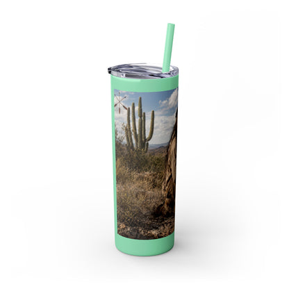 Ft. Sill Apache 20oz Skinny Tumbler with Desert Native Warrior Photo Wrap