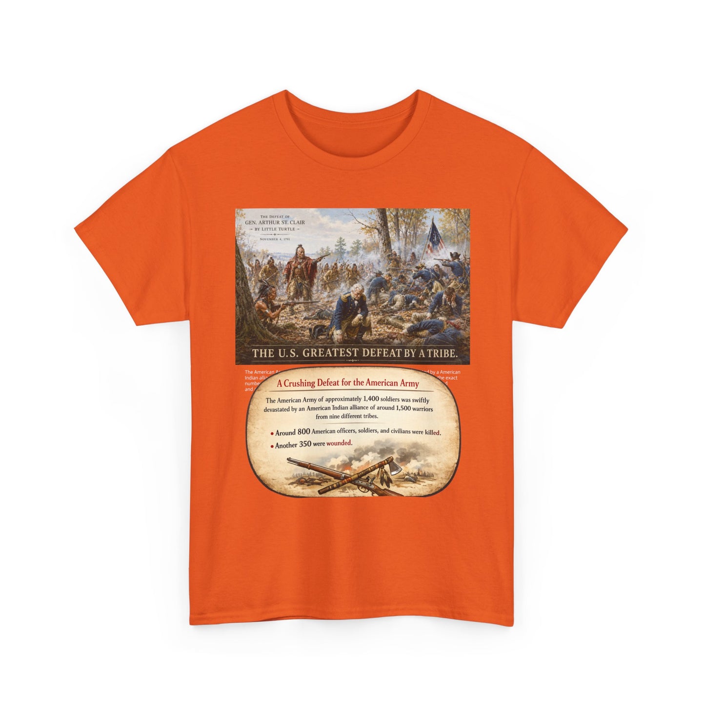 Chief Little Turtle Historical Battle Tee — "The U.S. Greatest Defeat by a Tribe" Cotton T-Shirt