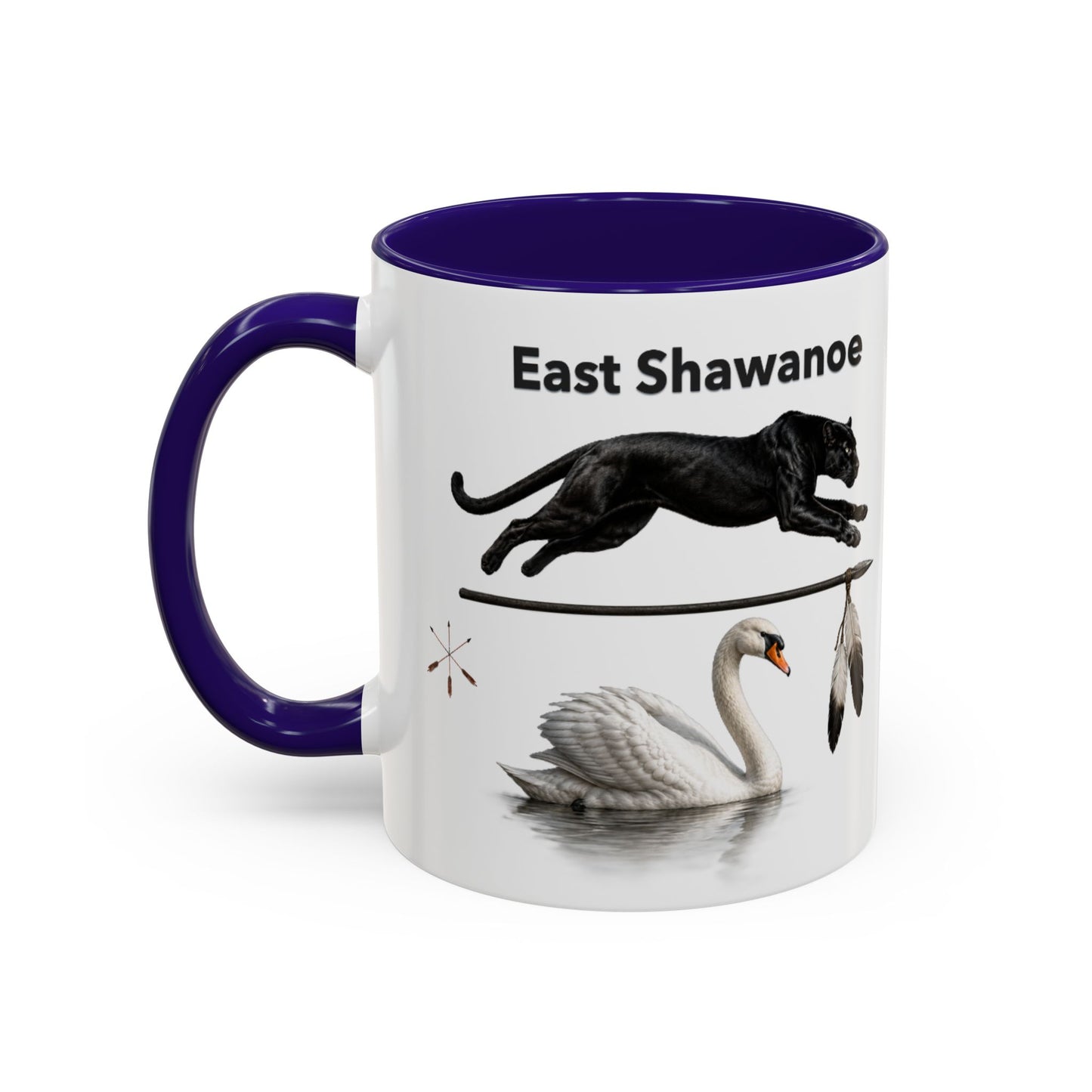 Shawnee East Shawanoe Mascot Panther & Swan Coffee Mug (11oz/15oz)