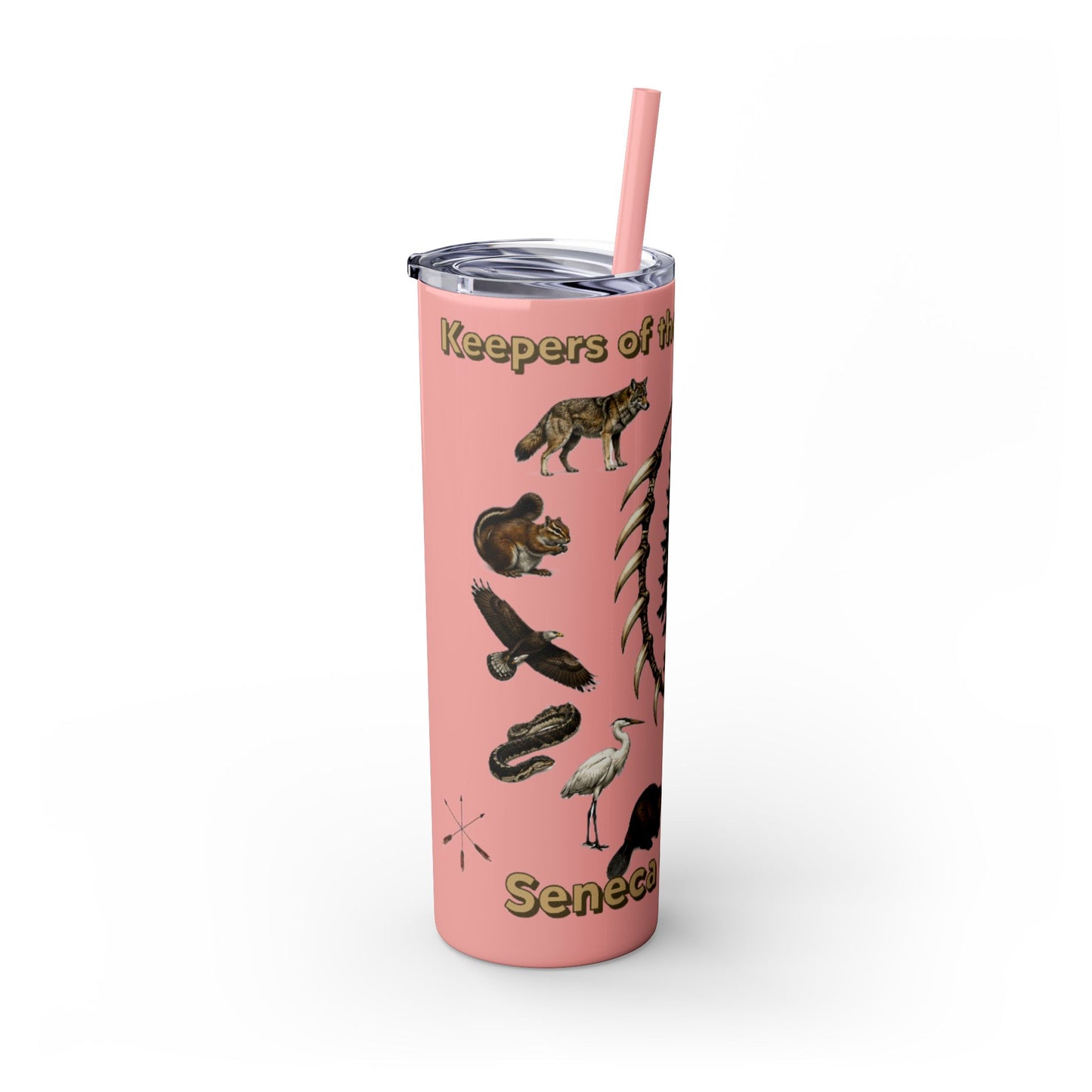 Seneca Cayuga Skinny Tumbler with Straw, 20oz
