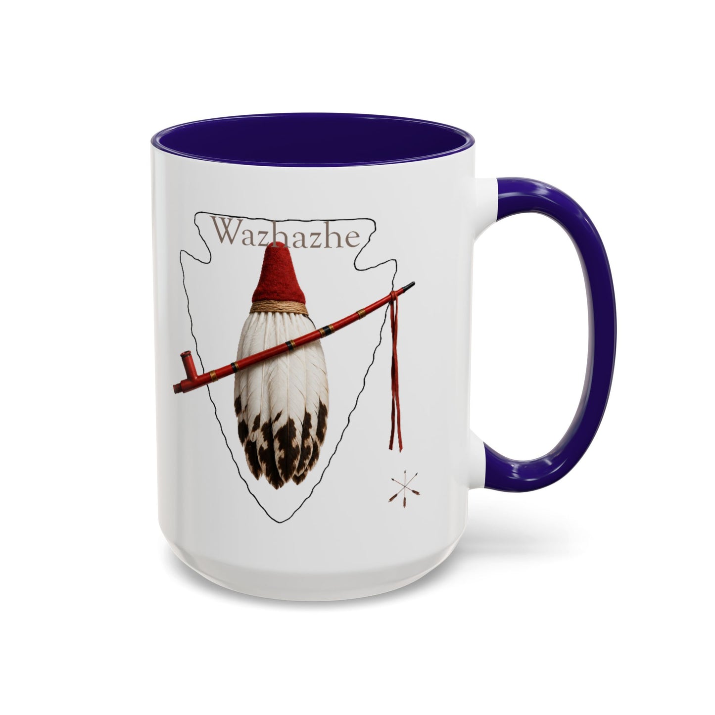 Osage Wazhazhe Tribal Feather Mug (11oz & 15oz) — Native-Inspired Coffee Cup