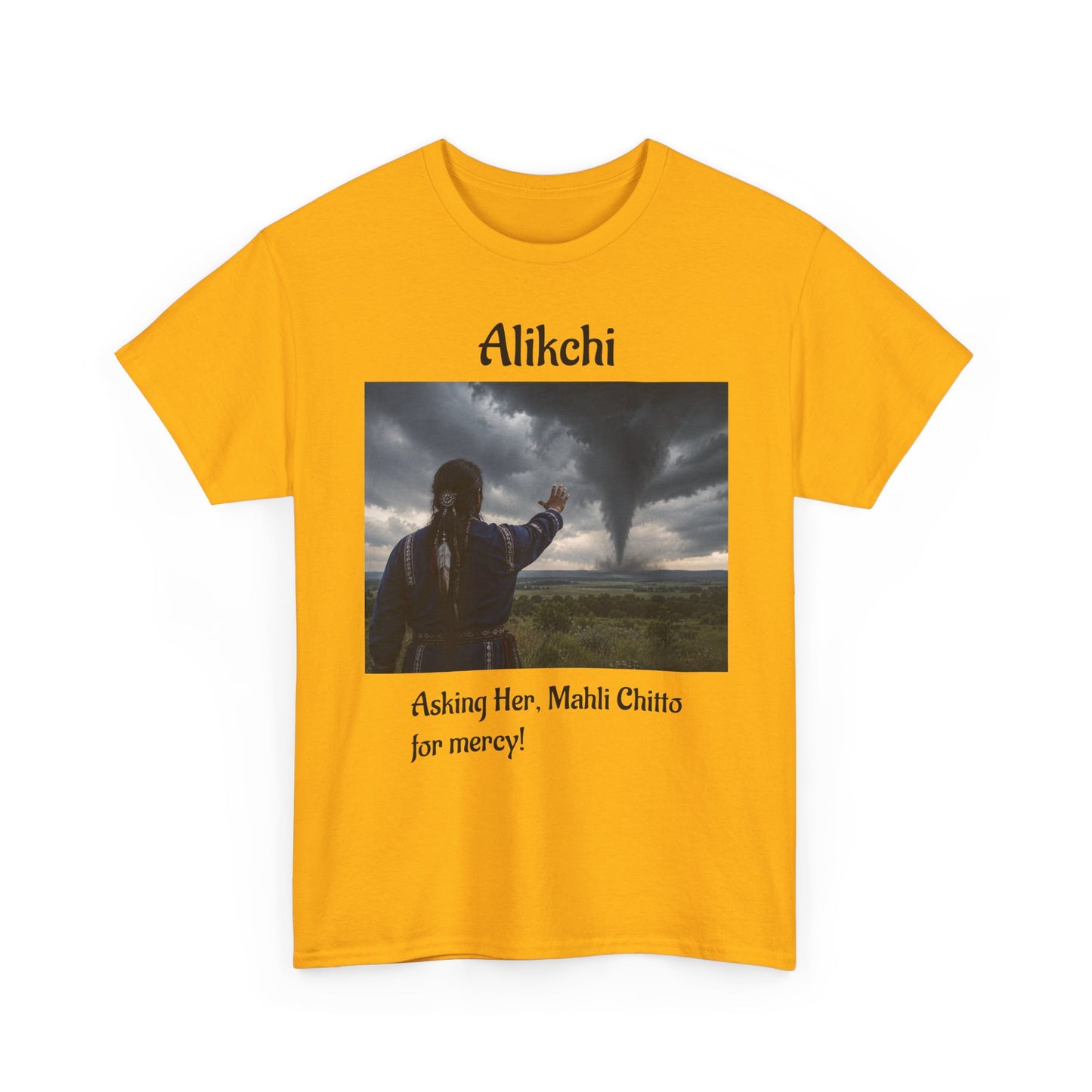 Alikchi Tornado Graphic Tee with "Asking Her: Mahli Chitto, for mercy!"