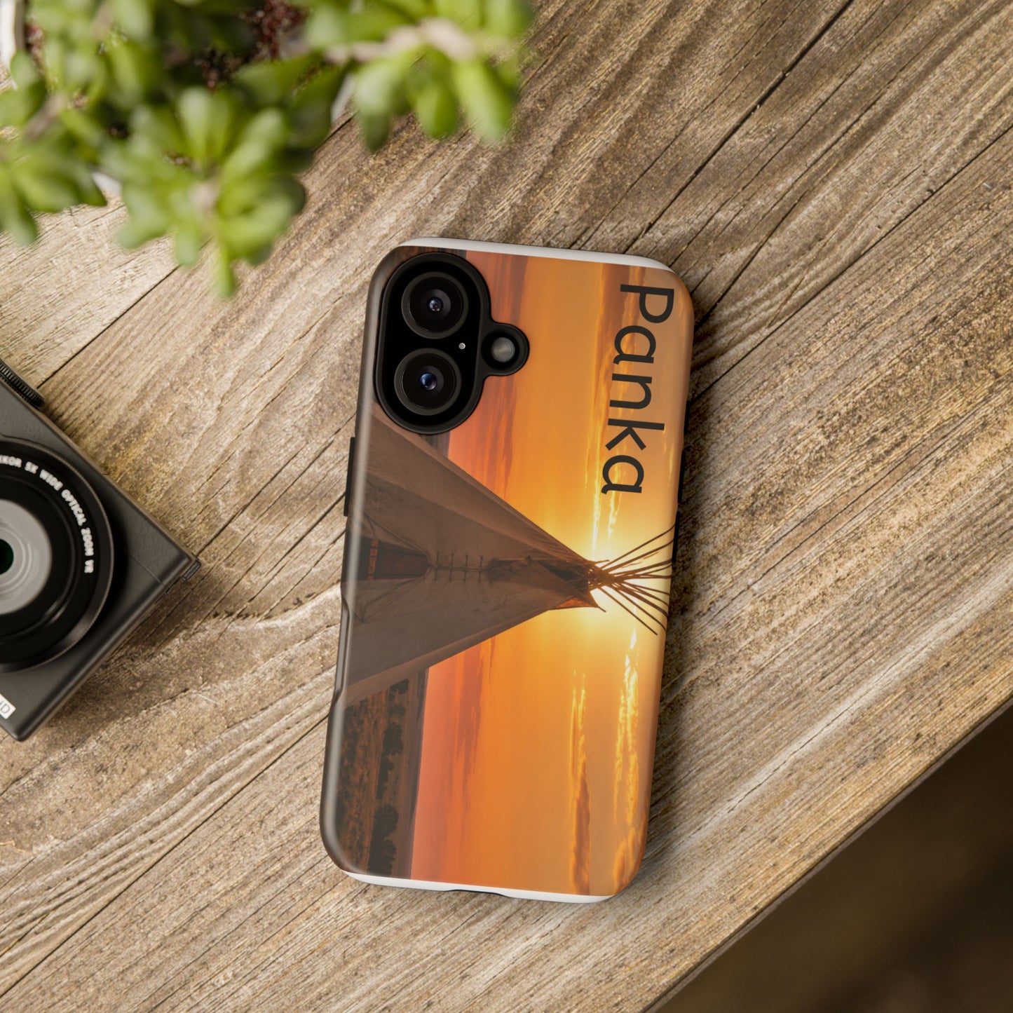 Ponca Sunset Tipi Phone Case — Personalized Native Teepee Landscape
