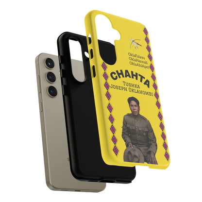 Chahta Tushka Joseph Oklahombi Yellow Phone Case — Native American Tribute Protective Cover