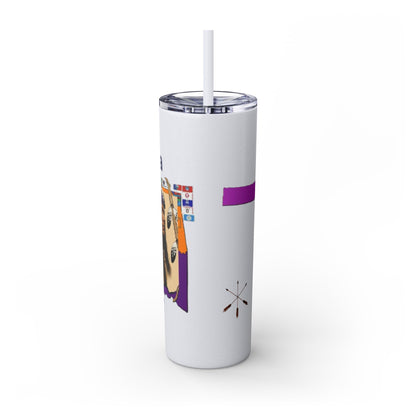 Apache 20oz Skinny Tumbler with Straw — Colorful Retro Design "Naishade"
