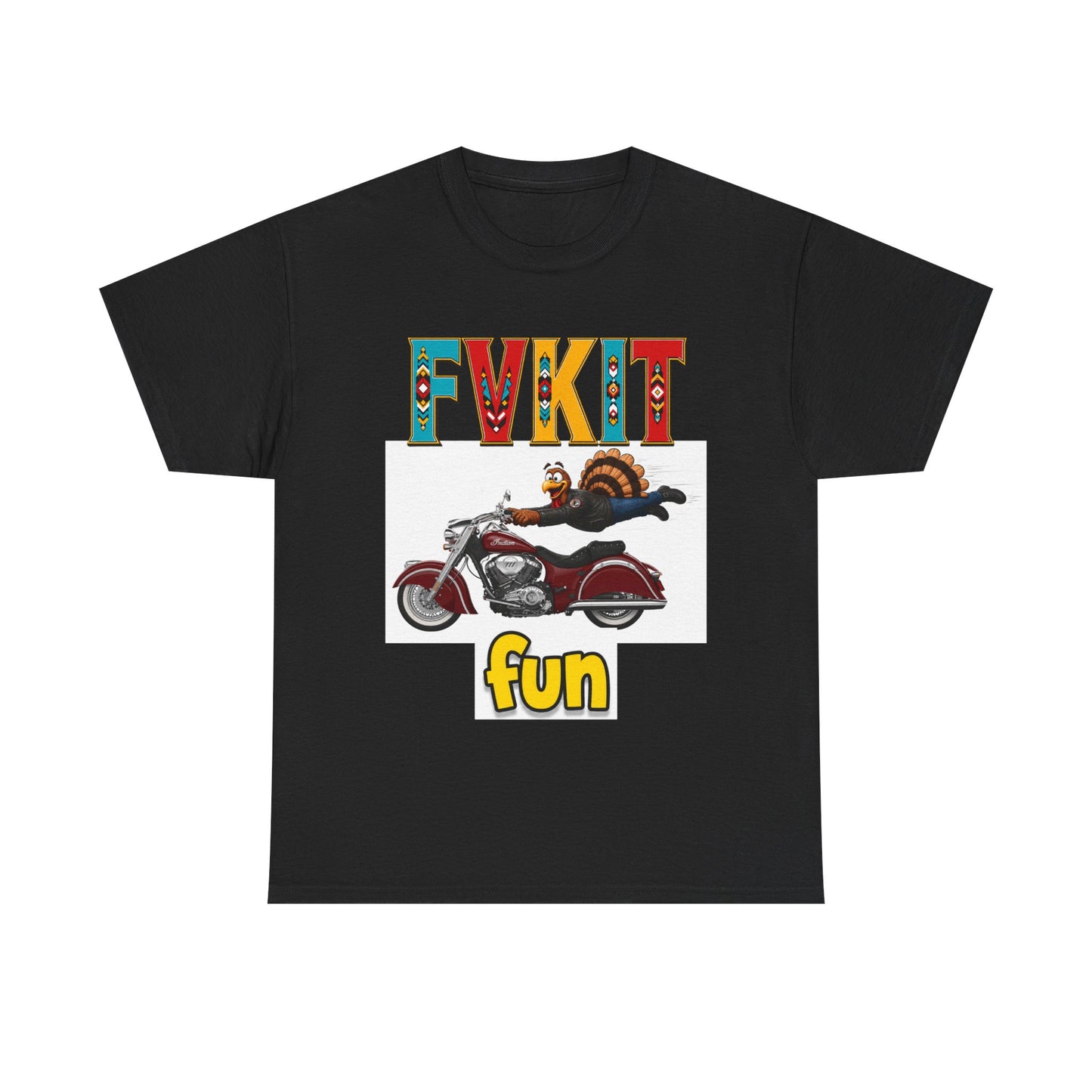 Turkey Motorcycle  Graphic Tee — Retro Rider Humor T-Shirt