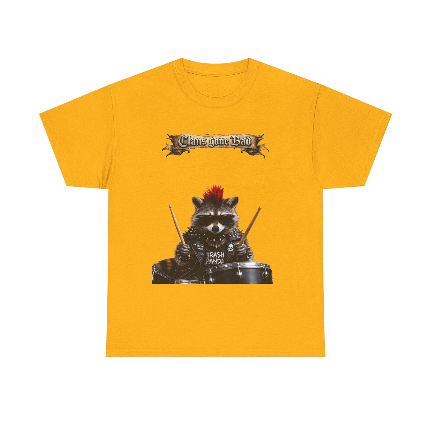 ClansDrummer Raccoon Graphic Tee — "Chaos Goes Brrr" Cute Punk Rock T-Shirt