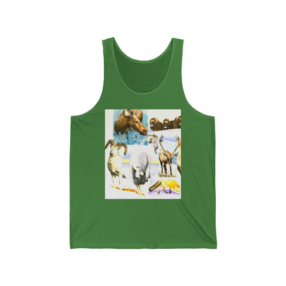 Wildlife Collage Tank Top — Vintage Animals & Arrow Back Graphic