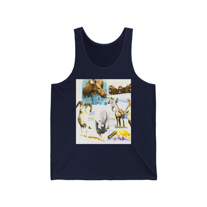 Wildlife Collage Tank Top — Vintage Animals & Arrow Back Graphic