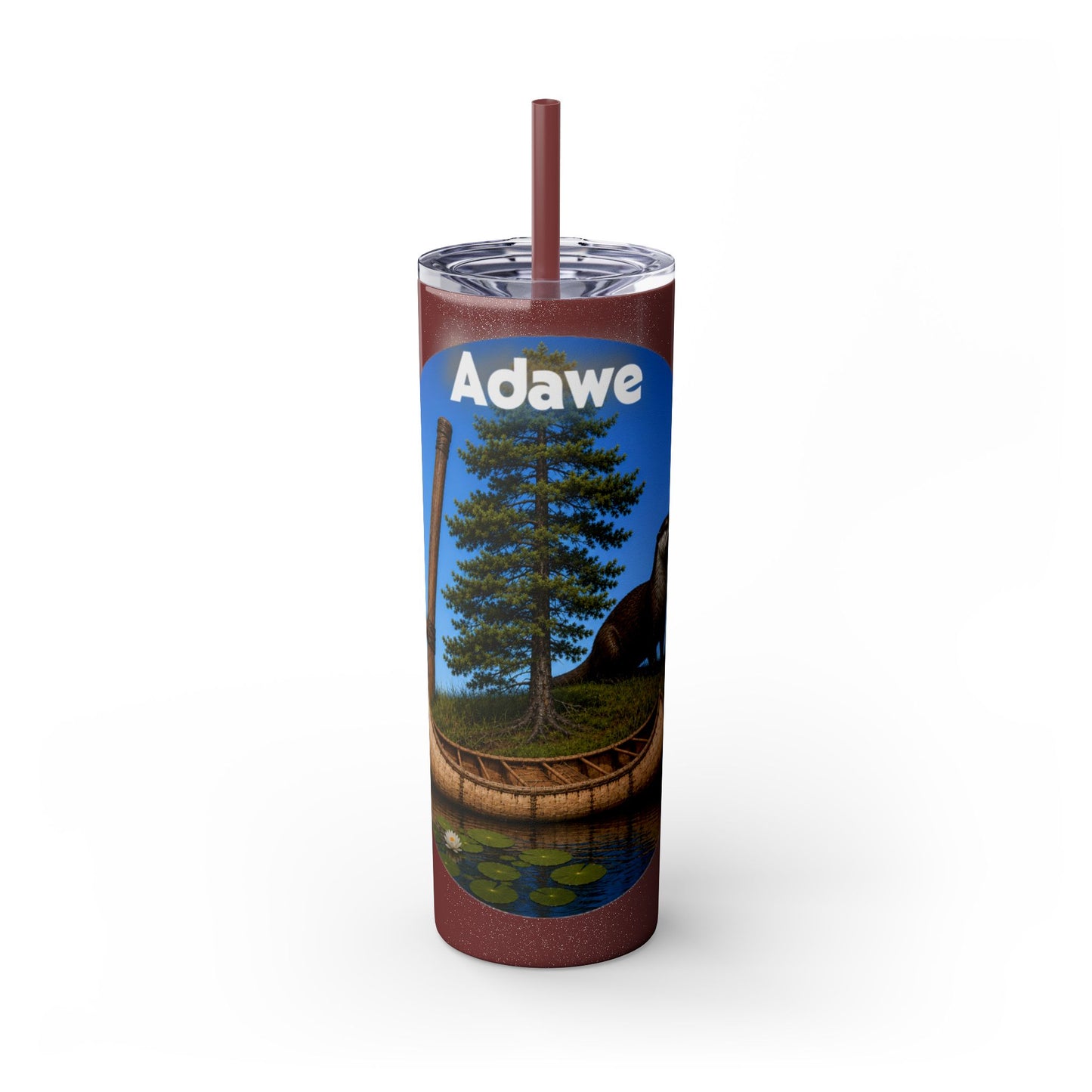 Ottawa Adawe Canoe Skinny Tumbler — 20oz Insulated Travel Cup with Straw