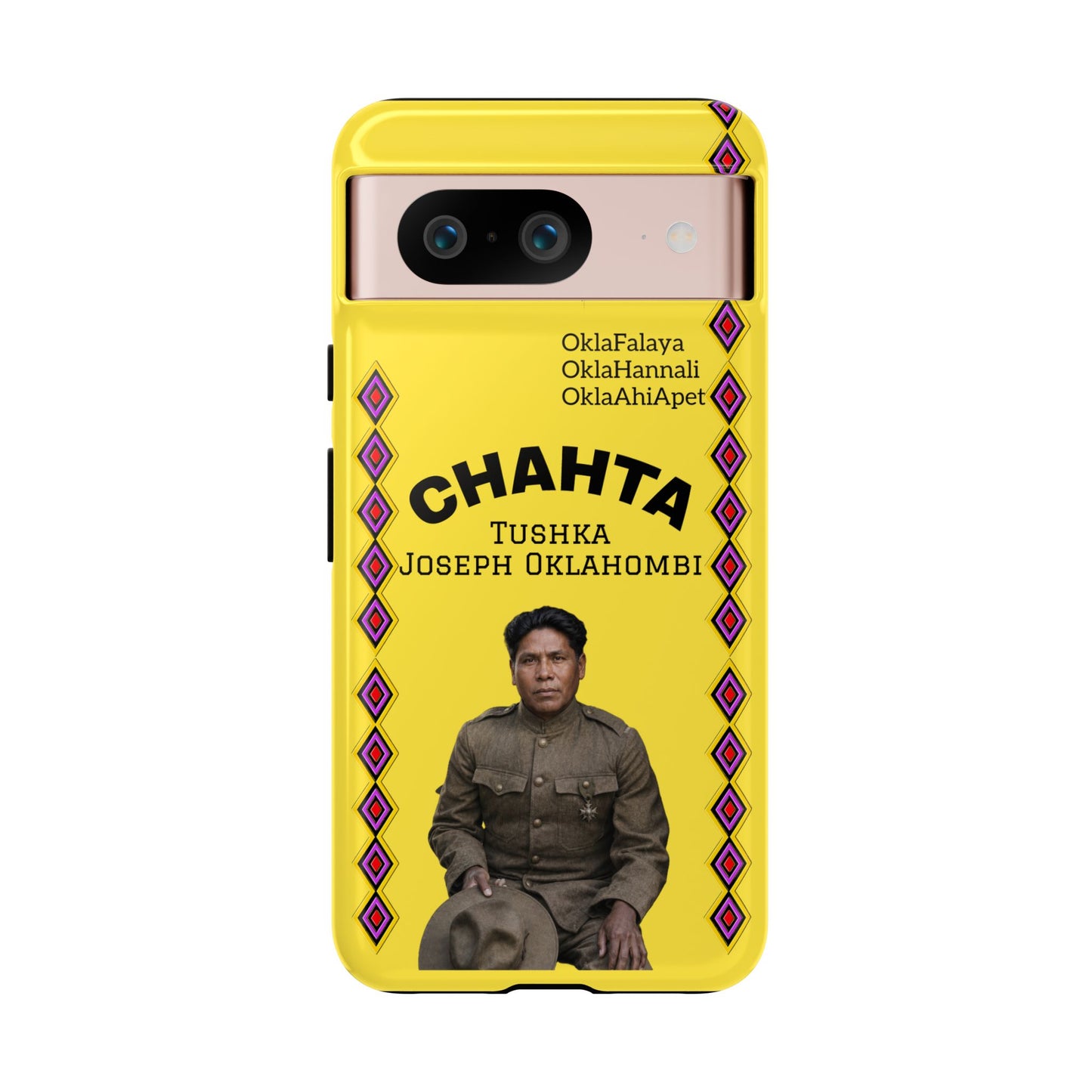 Chahta Tushka Joseph Oklahombi Yellow Phone Case — Native American Tribute Protective Cover