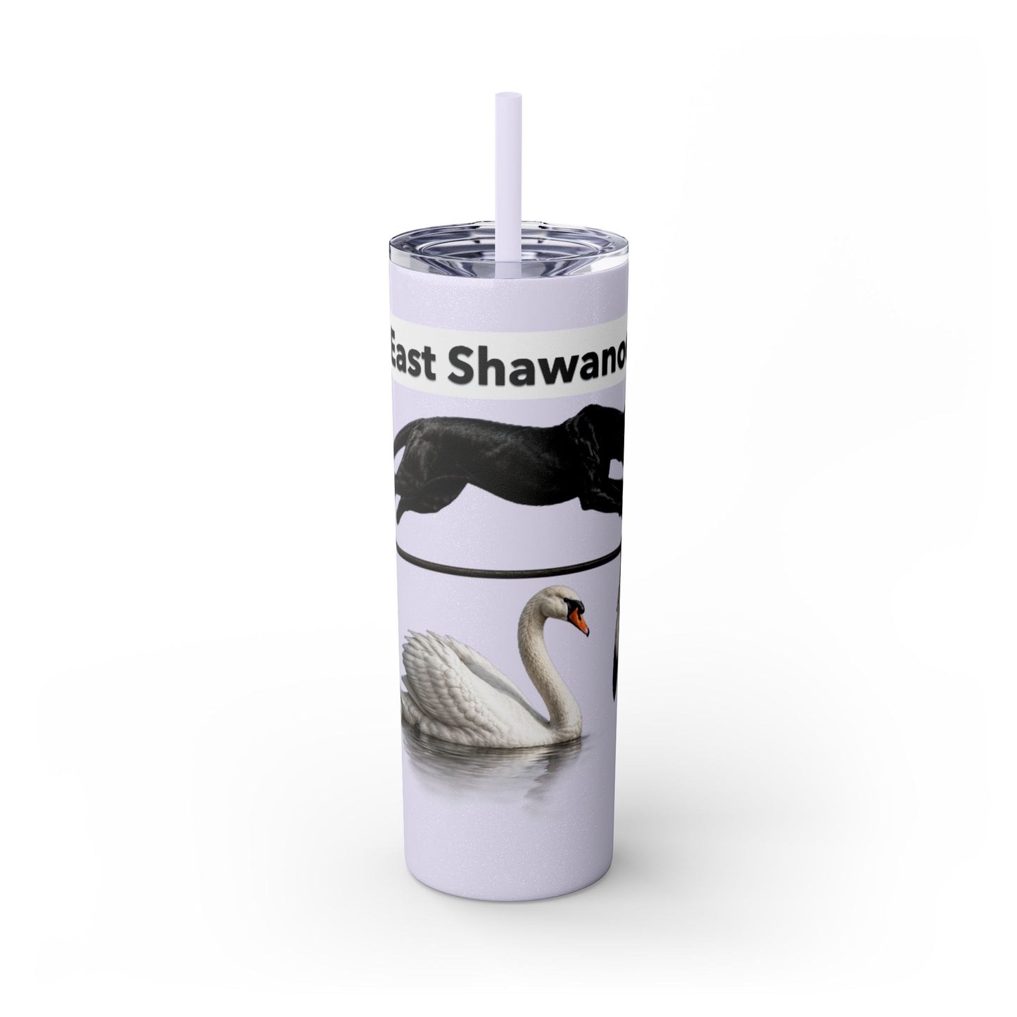 Shawnee East Skinny 20oz Tumbler with Straw — East Shawano River Swan & Otter Design
