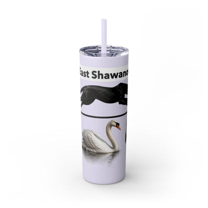 Shawnee East Skinny 20oz Tumbler with Straw — East Shawano River Swan & Otter Design