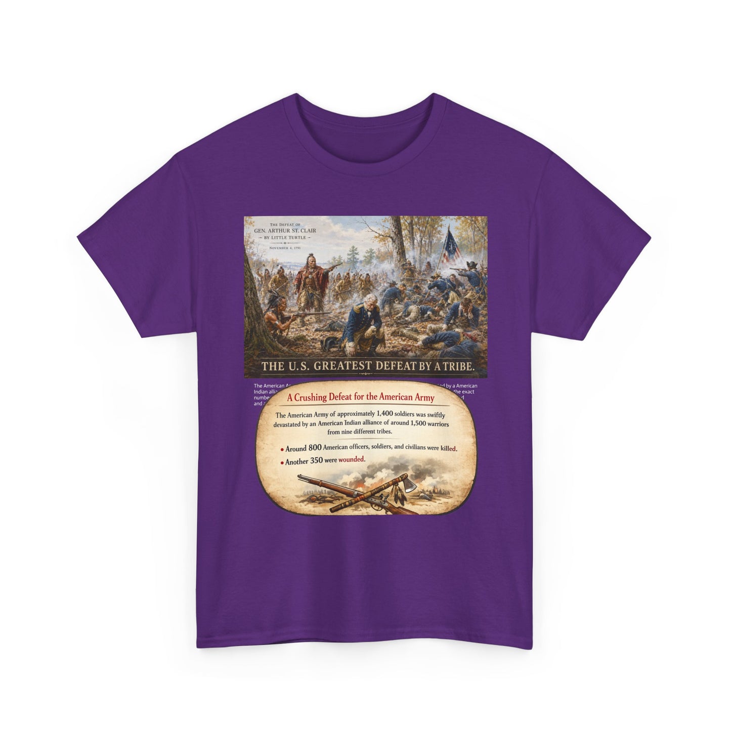 Chief Little Turtle Historical Battle Tee — "The U.S. Greatest Defeat by a Tribe" Cotton T-Shirt