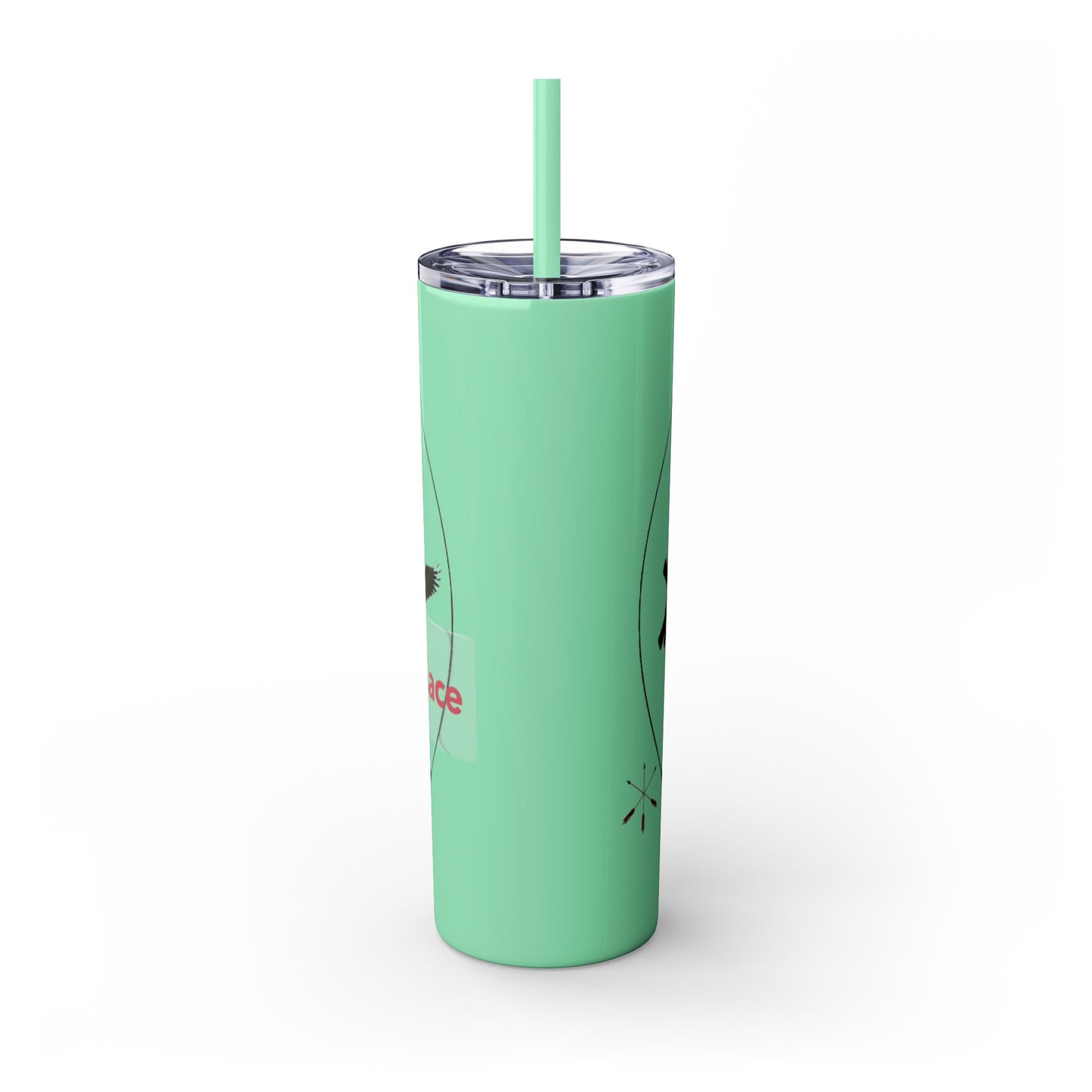 Kialegee 20oz Skinny Tumbler — Faith & Outdoor Lacrosse Design with Cross, Sticks, Campfire