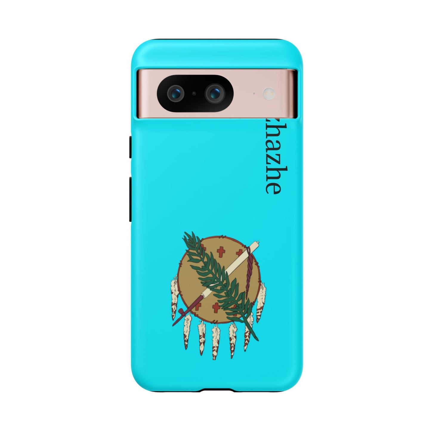 Osage Phone Case — Wazhahze Tribal Shield Design (Native Feather & Tomahawk)