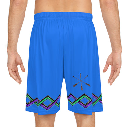 Raccoon Lacrosse Basketball Shorts — Blue AOP Athletic Shorts