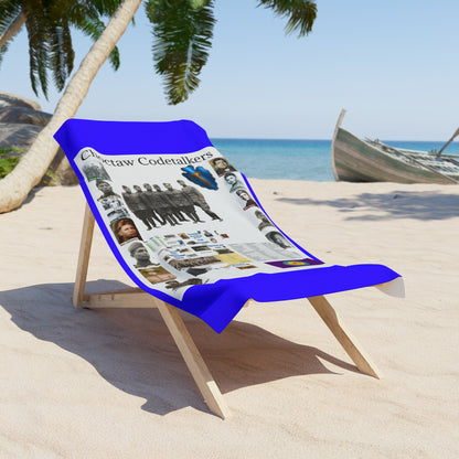 Choctaw Code Talkers Tribute Beach Towel — Patriotic Native American History Design
