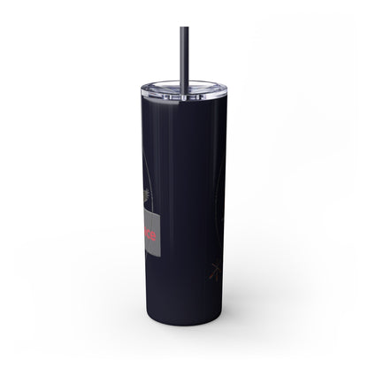 Kialegee 20oz Skinny Tumbler — Faith & Outdoor Lacrosse Design with Cross, Sticks, Campfire