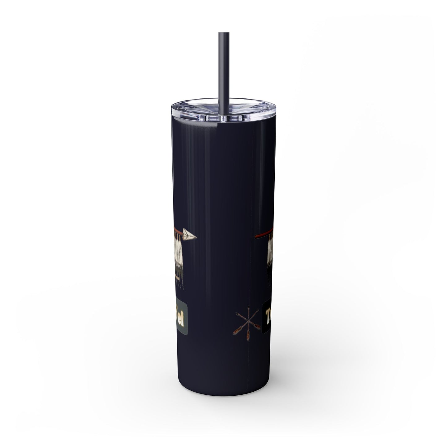 Cheyenne Arapaho 20oz Skinny Tumbler — Native American Shield & Arrows Design (Tsistsistas - Hinono'eitiit)