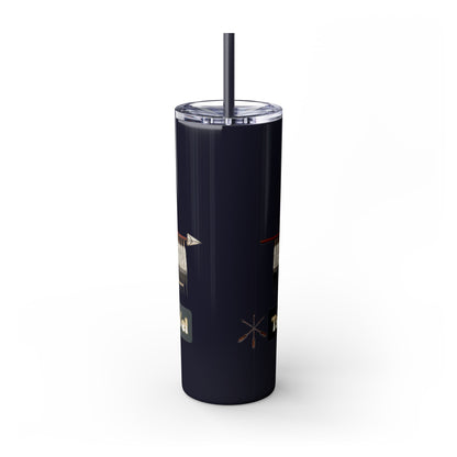 Cheyenne Arapaho 20oz Skinny Tumbler — Native American Shield & Arrows Design (Tsistsistas - Hinono'eitiit)