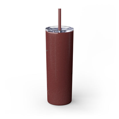 Osage Skinny Tumbler — Native Feather & Pipe Design 20oz Straw Cup