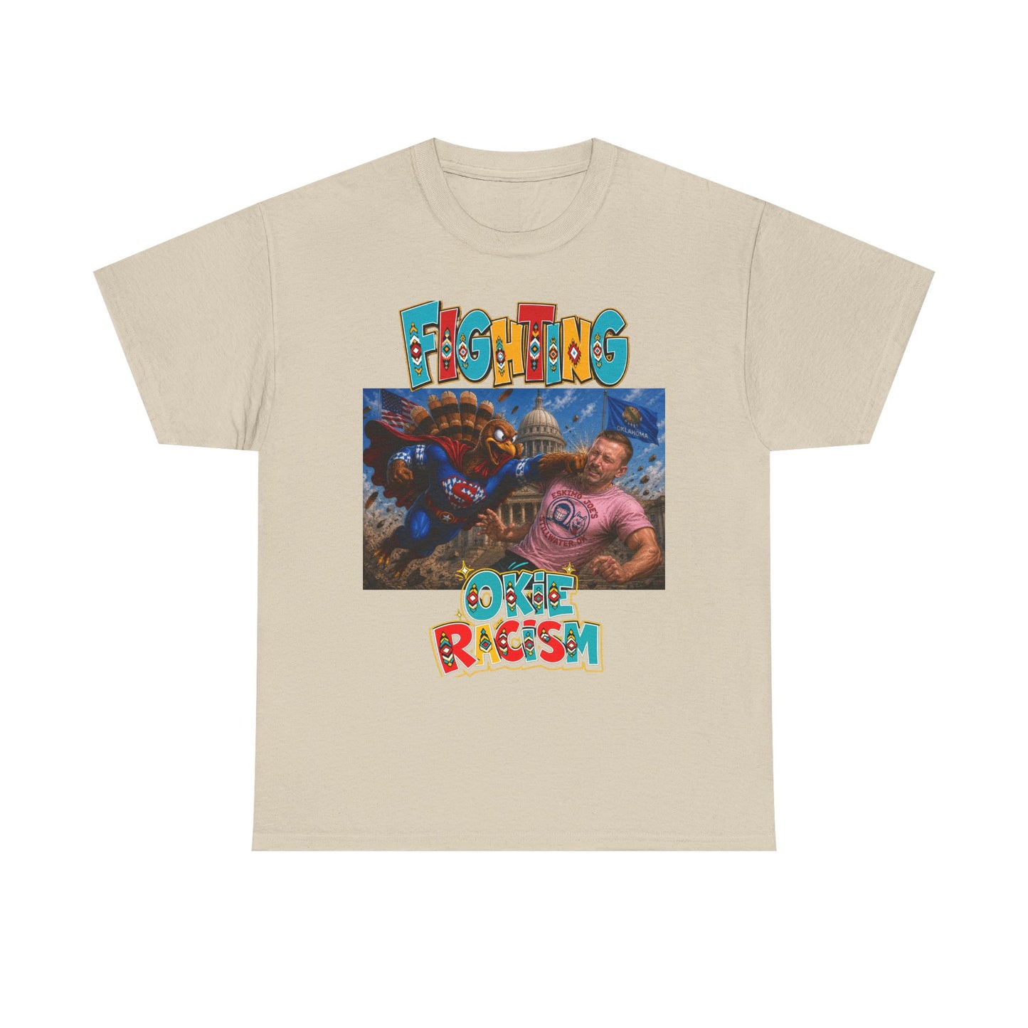 Turkey Fighting Racism Graphic Tee — Bold Retro Photo Design