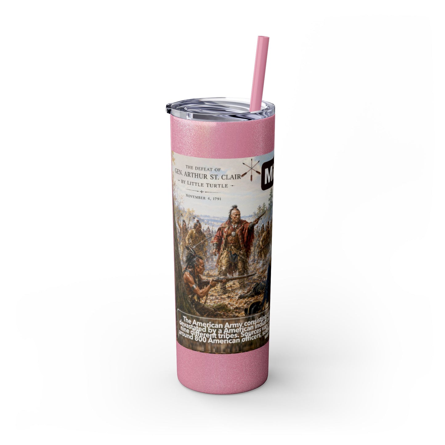 Miami Tribe Historical Skinny Tumbler 20oz — Native American Heritage Travel Cup