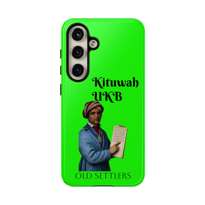 Kituwaḥ UKB Old Settlers Phone Case — Neon Green Historical Illustration Protective Case