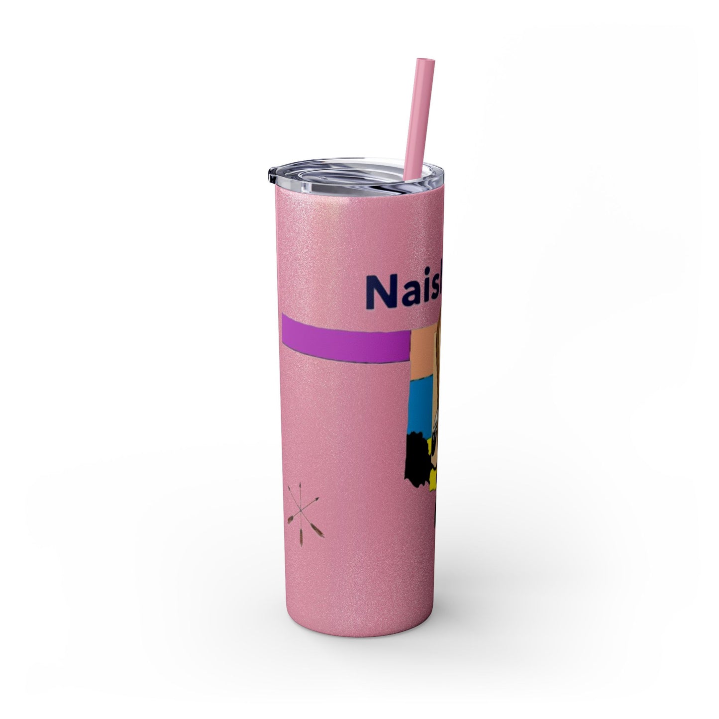 Apache 20oz Skinny Tumbler with Straw — Colorful Retro Design "Naishade"