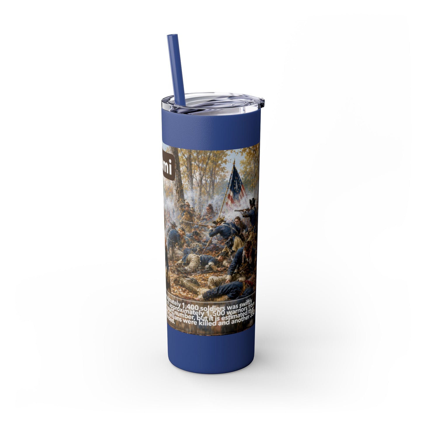 Miami Tribe Historical Skinny Tumbler 20oz — Native American Heritage Travel Cup