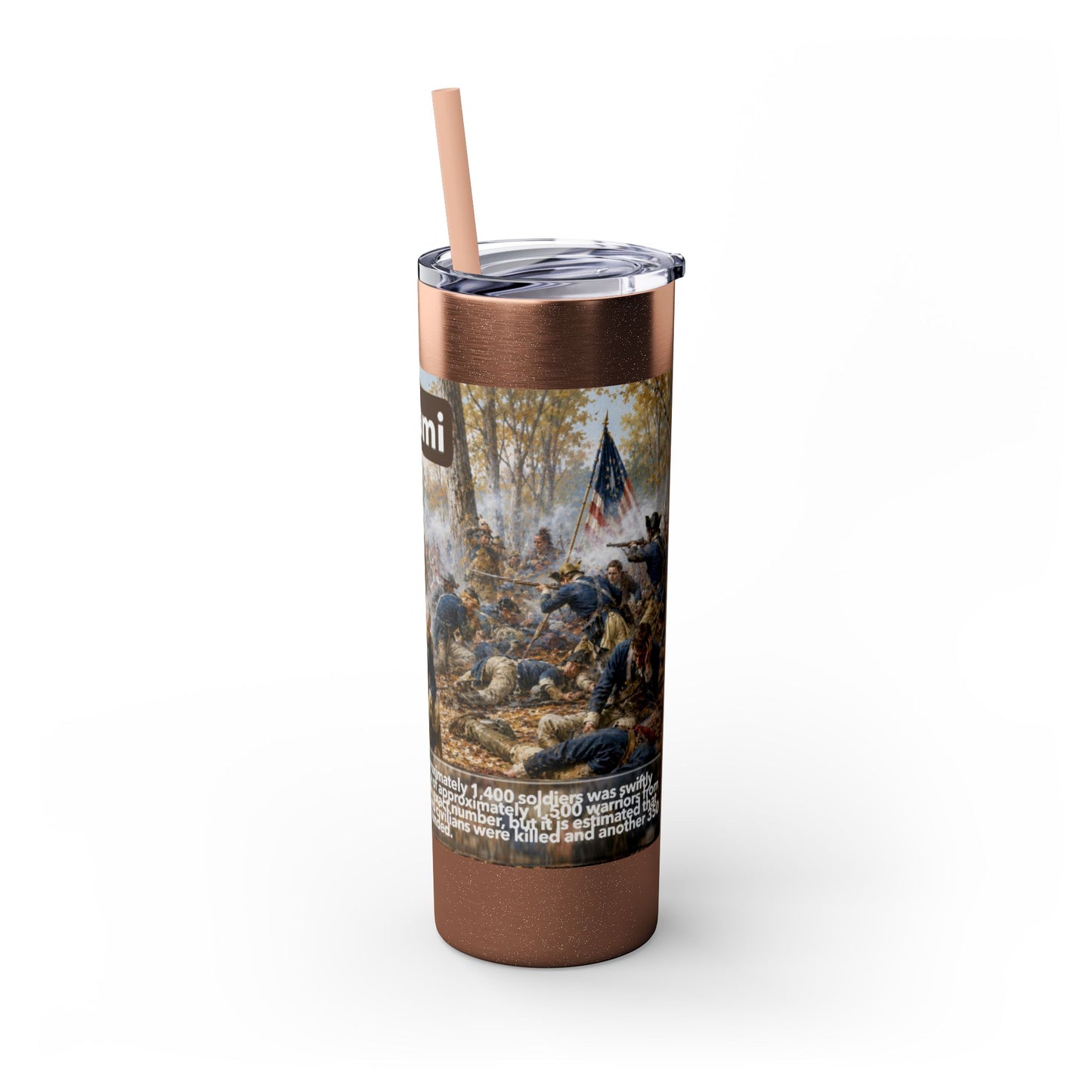 Miami Tribe Historical Skinny Tumbler 20oz — Native American Heritage Travel Cup