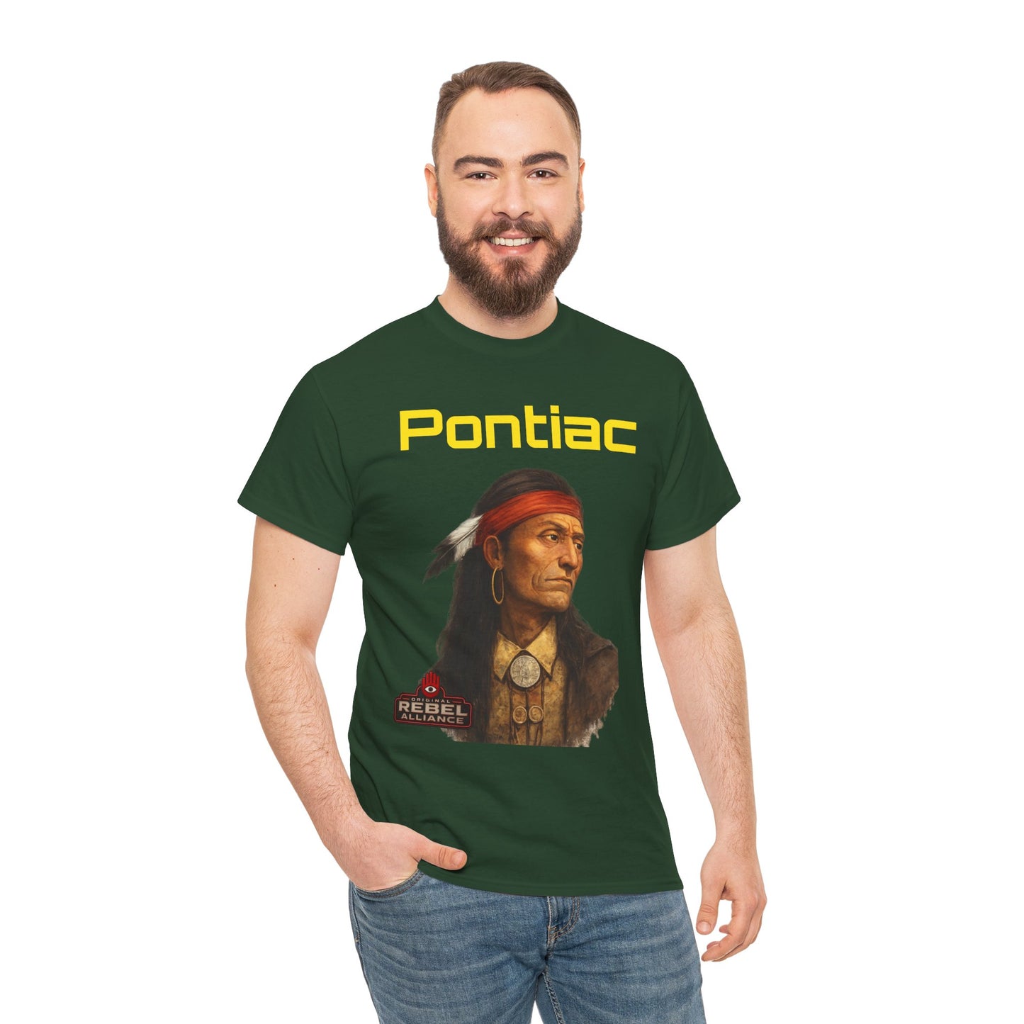 Pontiac Portrait T‑Shirt — Native Chief Graphic Tee