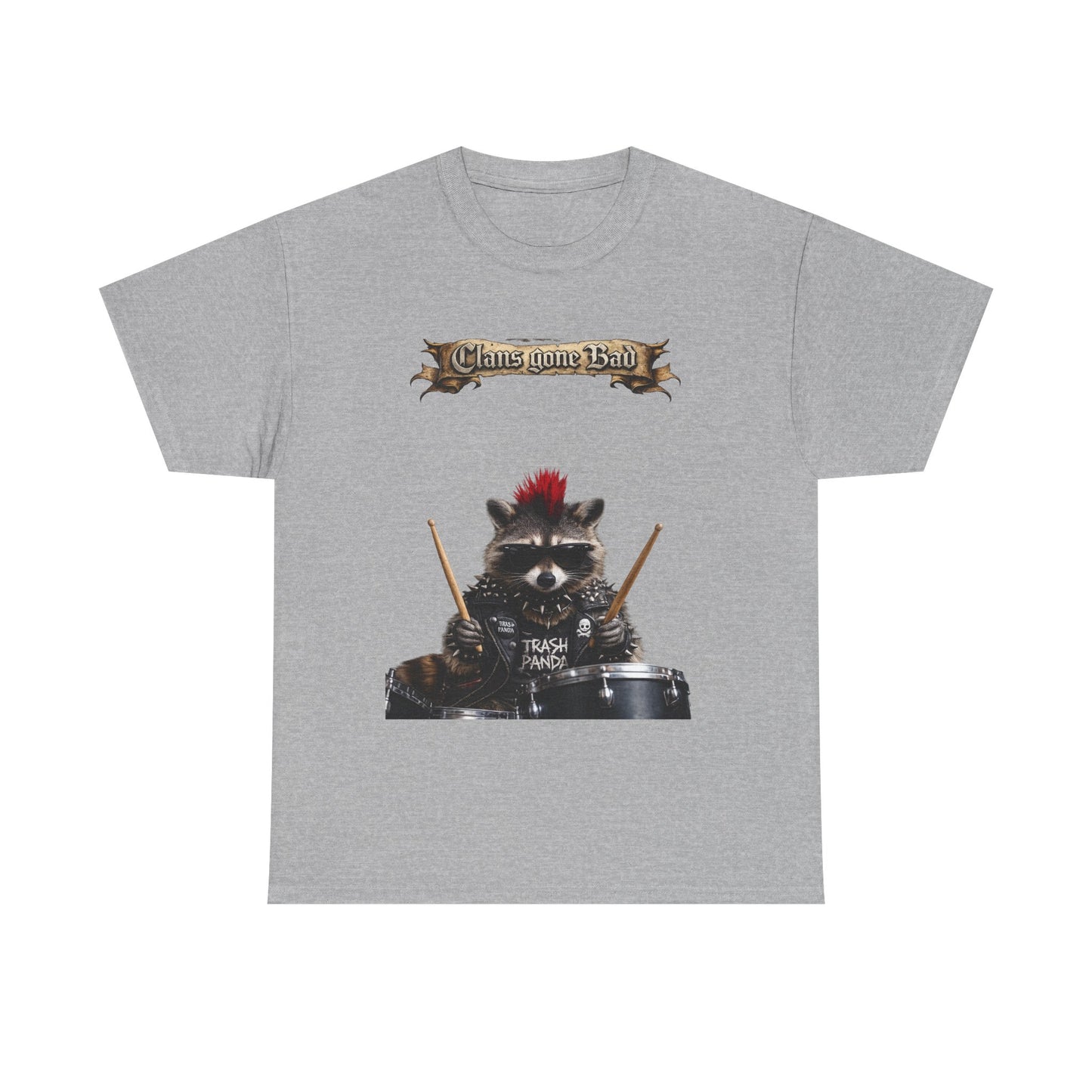 ClansDrummer Raccoon Graphic Tee — "Chaos Goes Brrr" Cute Punk Rock T-Shirt