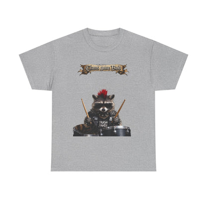 ClansDrummer Raccoon Graphic Tee — "Chaos Goes Brrr" Cute Punk Rock T-Shirt