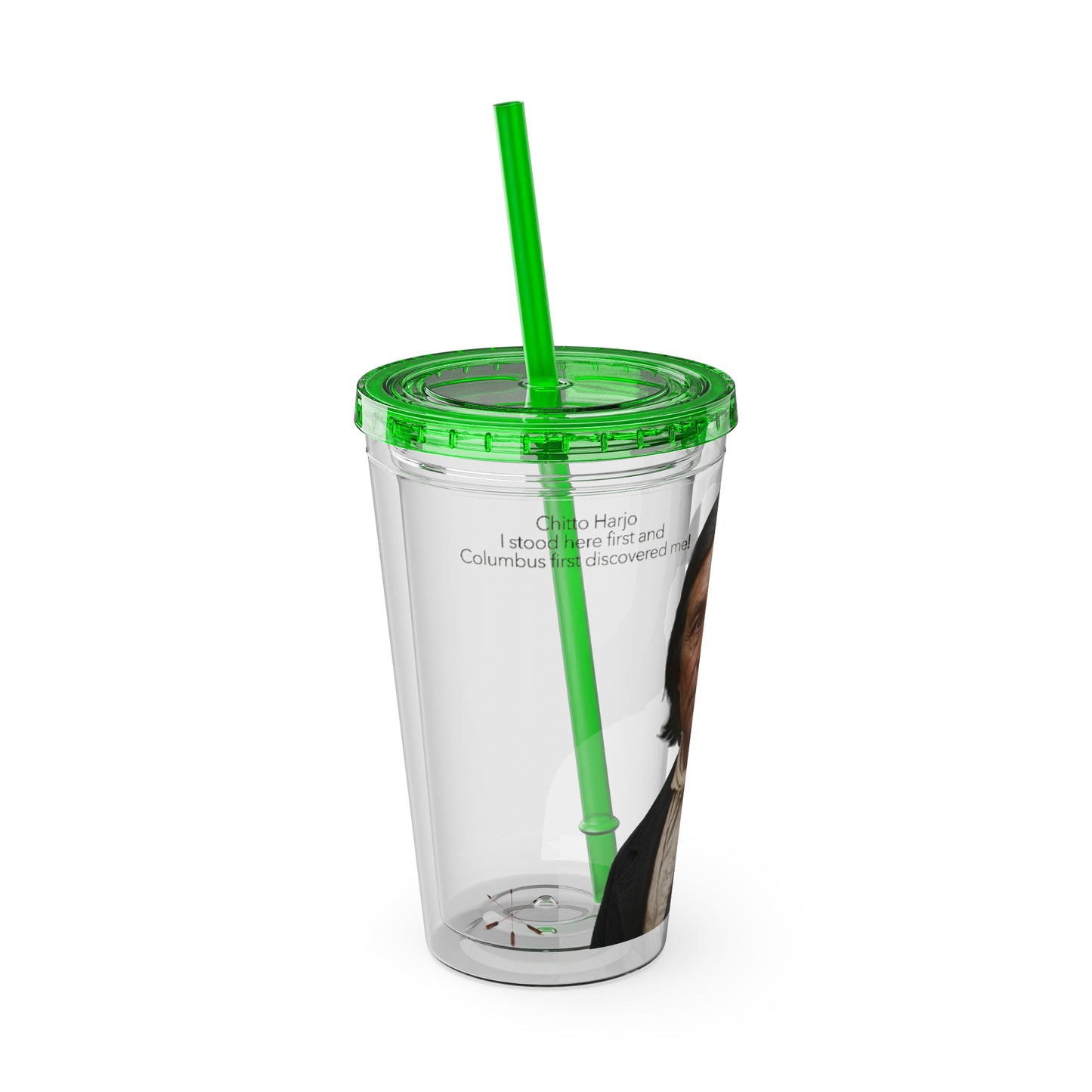 Chitto Harjo 16oz Portrait Tumbler with Straw — Historical Figure Illustration