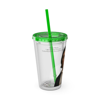 Chitto Harjo 16oz Portrait Tumbler with Straw — Historical Figure Illustration