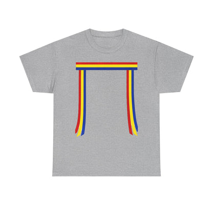 Ribbon & Arrows T‑Shirt — Minimal Tribal Ribbon Front with Crossed Arrows Back