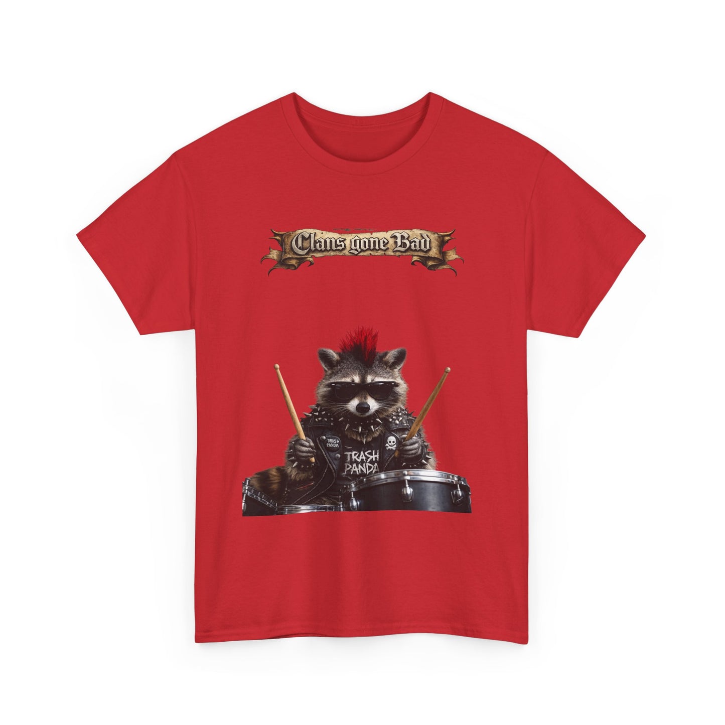 ClansDrummer Raccoon Graphic Tee — "Chaos Goes Brrr" Cute Punk Rock T-Shirt