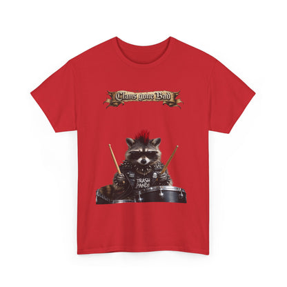 ClansDrummer Raccoon Graphic Tee — "Chaos Goes Brrr" Cute Punk Rock T-Shirt