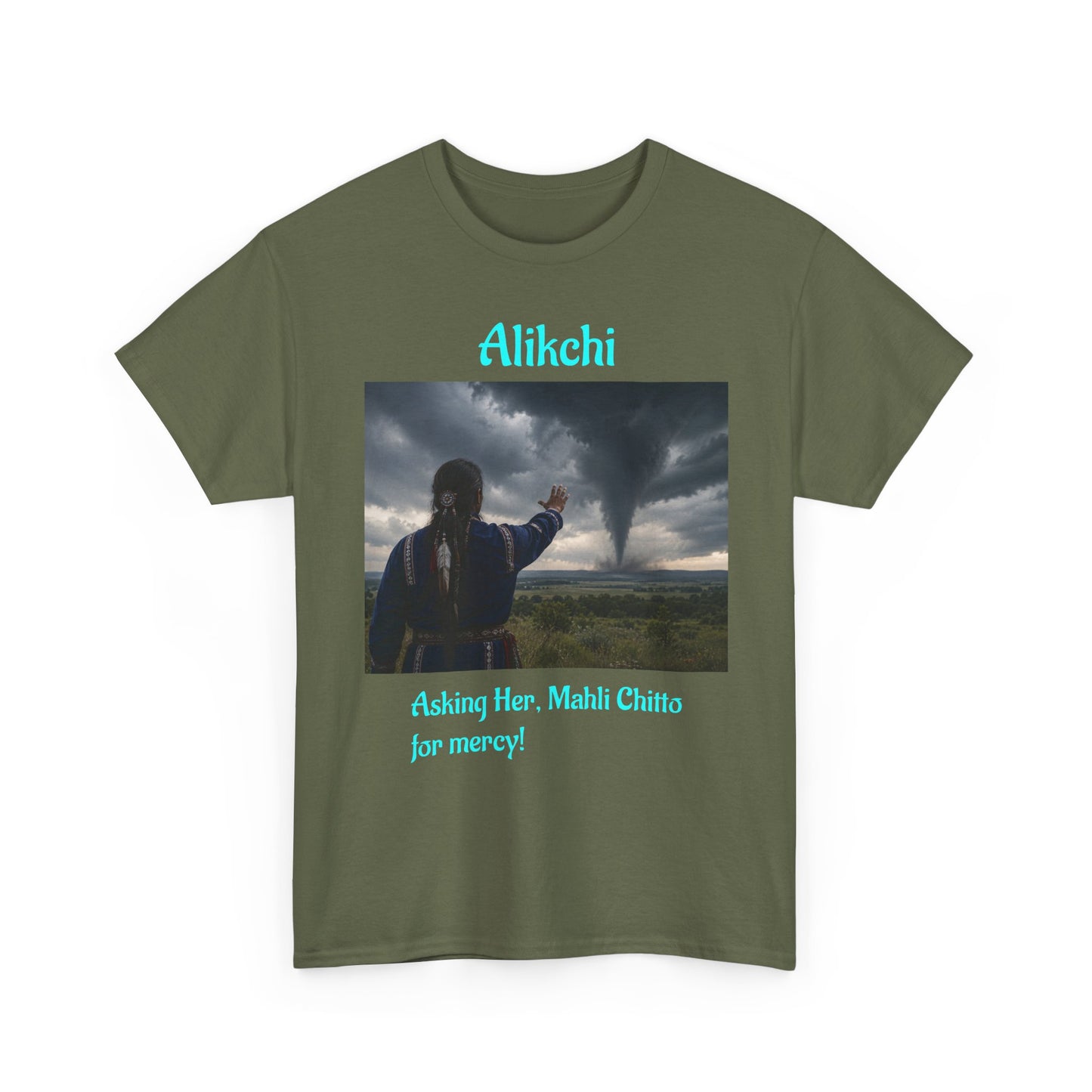 Alikchi Tornado Graphic Tee with "Asking Her: Mahli Chitto, for mercy!"