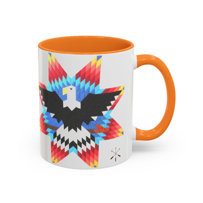 Onci  Eagle Star Ceramic Mug — Colorful Geometric Native-Inspired Coffee Cup (11oz, 15oz)