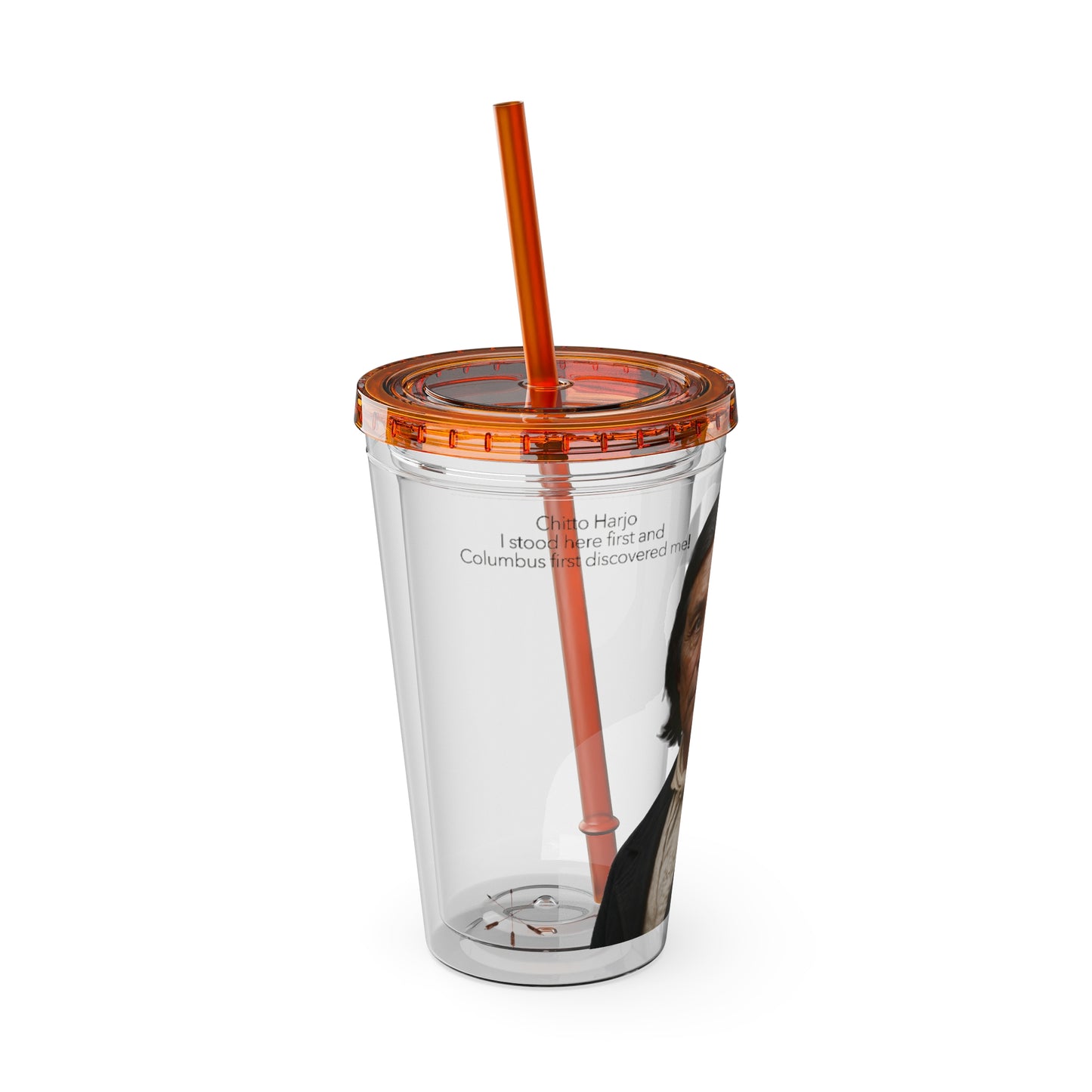 Chitto Harjo 16oz Portrait Tumbler with Straw — Historical Figure Illustration